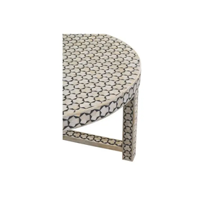 Mesa de Centro con Incrustaciones de Hueso, Diseño Moderno, Hecha a Mano con Hueso y Madera, Muebles para Sala de Estar - Product Image 6