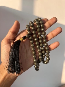 Piedra de Cristal de Pirita Pulida Natural de Alta Calidad al por Mayor, Jap Mala de 8 mm y 108 Cuentas, Ágata RAIS para Sanación y Meditación - Product Image 3