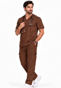 Ensemble de 3 pièces de tenues médicales pour infirmières, médecins, personnel pharmaceutique, uniforme respirant, doux et extensible avec veste assortie, unisexe - Product Image 3
