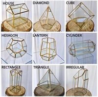 Boîte à bijoux en verre géométrique avec cadre doré, organisateur de rangement pour petits accessoires