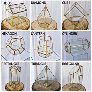 Geometric Glass Jewelry Box With Gold Frame Storage Organizer For <b>Small</b> Accessories - Product Image 6