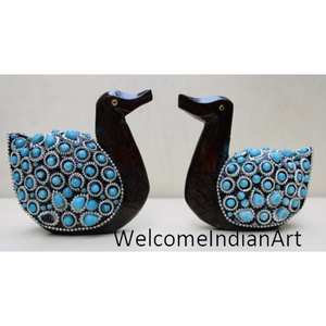 ชุดไม้แกะสลักเต่าพร้อมเป็ดสำหรับตกแต่งบ้าน - Product Image 2