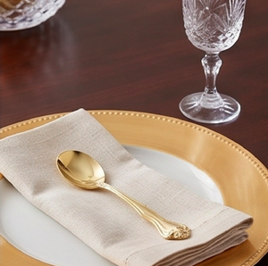 Elegant Gold Plated Metal Spoon With <b>Ornate</b> Handle High <b>Mirror</b> Polish Flatware Piece For Kitchen Use And Home Use - Product Image 3