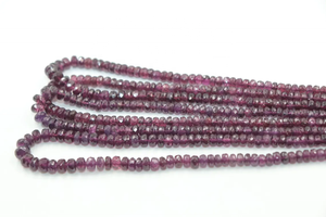 Cuentas de Rondelle facetadas granate natural de Mozambique 5-6 MM 16 pulgadas para la fabricación de joyas - Product Image 4