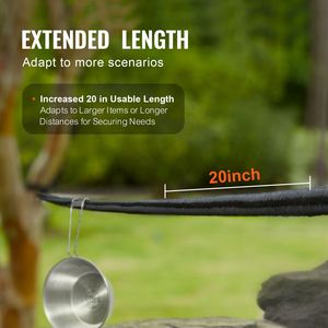 Corda Elastica in PVC Resistente da 1/4 di Pollice, Bobina da 120ft/36m, Cinghie Elastiche 100% Estensibili per Applicazioni Interne ed Esterne - Product Image 5