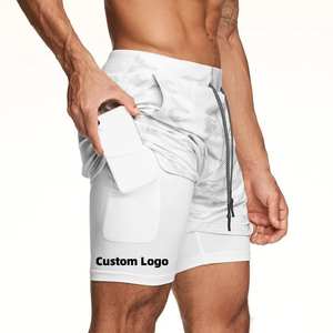 Pantalones Cortos Deportivos de Doble Capa para Hombre, Pantalones Cortos Deportivos 2 en 1 para Gimnasio, Entrenamiento, Secado Rápido, para Correr, de Doble Capa, para Verano - Product Image 4