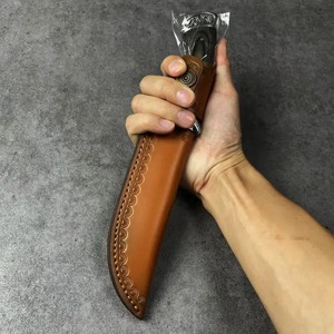 Couteau Bowie à pointe clip de 12 pouces, fait main sur mesure, qualité industrielle, en acier Damas, manche en bois, étui en cuir, Edge Master - Product Image 6