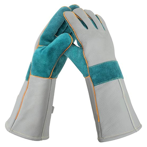 Gants de travail en cuir de vachette ignifuge pour la protection industrielle, résistants aux flammes, pour soudeurs. - Product Image 1