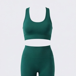 Factory Women Yoga Set Girls Gym Sports Comfortable Bra <b>Leggings</b> High Waisted Ladies Solid <b>Pattern</b> 2 Piece Activewear - Product Image 1