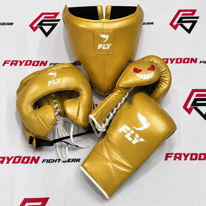Conjunto de Boxeo Personalizado Dorado de Nuevo Diseño para Hombre con Protector de Cabeza y Protector Inguinal, Precio de Fábrica al Por Mayor - Product Image 1