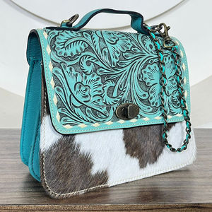 Sac à bandoulière en cuir de vachette fait main avec chaîne, design occidental tendance, vente chaude, dernier modèle - Product Image 4