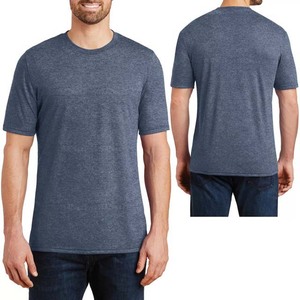 T-shirts noirs personnalisés pour hommes, manches courtes, col rond, 100 % coton peigné, logo frontal, style formel, coupe ample, anti-boulochage, été - Product Image 3