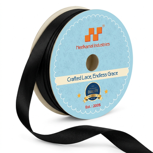 Wholesale 12mm Black Double Face Satin Ribbon Roll for Luxury <b>Boxes</b> Bouquet Tying Hair Clips <b>Sewing</b> Decor DIY Crafts Use Events - Product Image 4