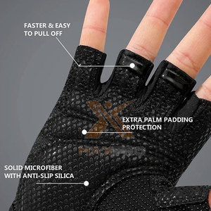 En stock, faible MOQ, gants de fitness en cuir de haute qualité, respirants, antidérapants, avec sangle de poignet réglable, unisexe - Product Image 6