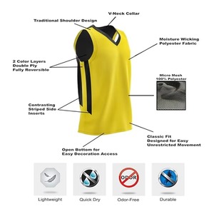 Maillot de basketball léger et respirant pour homme, entièrement personnalisable, sans manches, coupe ajustée, imprimé avec nom de marque personnalisé, vente chaude - Product Image 4