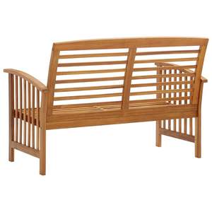Banc de jardin en bois d'acacia massif, durable et de taille moyenne, banc de patio naturel pour usage extérieur - Product Image 4