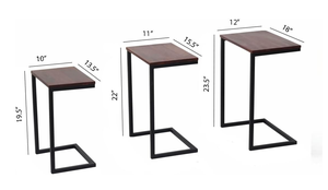 Modern Living Room Home Office Rectangular Metal Side Tables Metal Legs MDF Table Top METAL WAVE Model 10955 Durable Stackable - Product Image 4