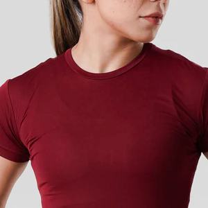 Camiseta para correr al aire libre de verano superventas personalizada, camiseta de compresión de manga corta de secado rápido para mujer, Camiseta deportiva para mujer - Product Image 6