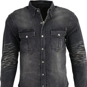 Nouvelle conception Chemises en jean décontractées à manches longues pour hommes Logo personnalisé Coton respirant Teint en fil pour l'automne - Product Image 3