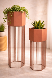 Classic Iron Powder Coated Durable Multi-Purpose Indoor Floor Planter with Drainage - Product Image 4