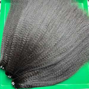 Paquets de couleur noire de cheveux humains droits crépus vietnamiens avec des fermetures de dentelle et des frontaux de dentelle pour faire des perruques - Product Image 4