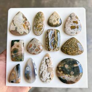 Natural Ocean Jasper Cabochons Bulk lot gemstone Mixed Shapes Polished Loose Gemstones For Jewelry Making Wholesale Lot - Product Image 1