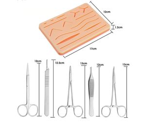 Manual Class I <b>Suture</b> Training <b>Kit</b> Medical Students 17 Pre-Cut Wounds Pad Stainless Steel Tool High Quality Surgical By Dentavex - Product Image 2