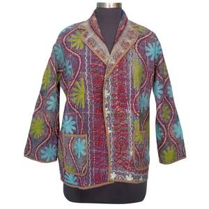 Chaqueta de Algodón Kantha Bordada a Mano de la India, Diseño Estampado en Bloque, Transpirable, Ecológica, para Invierno, Otoño y Verano, Venta al Por Mayor - Product Image 1