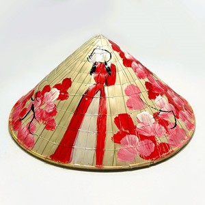 Designer painted hat for sale excellent quality non la Vietnam natural leaf hats crafted by hand - Product Image 1