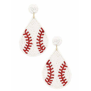 ต่างหูประดับลูกปัดสำหรับผู้หญิง สำหรับวันแข่งขันกีฬา ต่างหูห้อยประดับลูกปัดปักลาย งานฝีมือจาก Etsy เครื่องประดับสำหรับแฟนกีฬา - Product Image 4