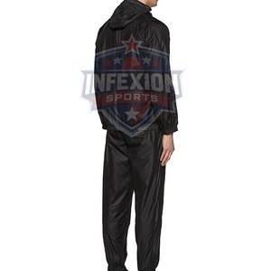Survêtement à capuche noir pour homme, fermeture éclair intégrale, léger, respirant, vêtements de sport décontractés avec poches latérales, pour le printemps - Product Image 2