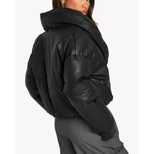 Custom Made Women's High Quality Cotton Puffer Jacket <b>Waterproof</b> <b>Winter</b> Crop <b>Coat</b> with Embroidery New Trend Bubble Puffer Jacket - Product Image 5