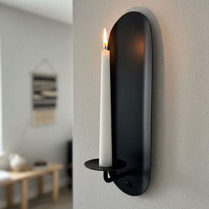 Set Of Two Antique <b>Bronze</b> Finish Metal Wall Sconce <b>Candle</b> <b>Holder</b> Featuring Oval Backplates For Rustic Home & Hotel Decoration - Product Image 3