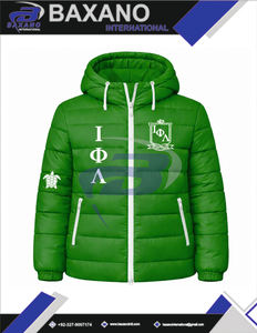 Chaqueta Acolchada con Capucha Iota Phi Lambda Sorority, Chaqueta de Alta Calidad, Chaqueta Varsity Acolchada para Mujer - Product Image 4