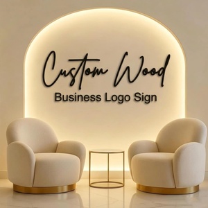 Custom Wood Business Logo <b>Sign</b> <b>Wall</b> Mounted Wooden Letters Name Plaque for Office Reception - Product Image 1