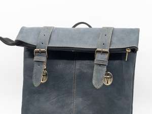 Genuine Leather Roll Top <b>Backpack</b> Mens <b>Work</b> <b>Laptop</b> Bag Cowhide Travel Rucksack Professional Utility Gear LTBP-0124 - Product Image 6