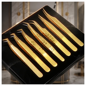 Professional <b>Micro</b> Tip Eyelash Tweezer Beauty Tweezers Set Lash Isolation Tool Fiber Tip Lash Tweezer Lash <b>Extension</b> Tweezer - Product Image 1