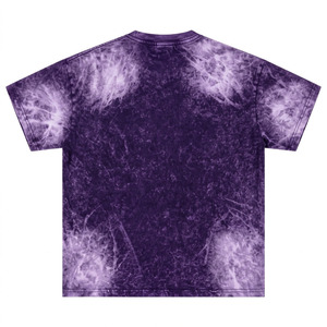 T-shirt à manches courtes pour homme, tie-dye violet, col rond, coupe classique, style streetwear, t-shirt graphique - Product Image 2