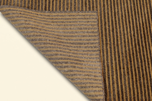 Tapis en laine tufté à la main marron moutarde à fines rayures dorées, moderne, antidérapant, écologique, épais, pour salon - Product Image 6