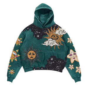 Sudadera con Capucha Oversize Verde, Transpirable, de Algodón y Felpa Francesa, Estilo Casual, para Invierno, Proveedor OEM, para Hombre - Product Image 4