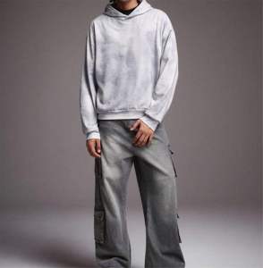 Sudadera con capucha informal de manga larga para hombre, estilo holgado, versátil para uso diario, con efecto lavado ácido, sudadera con capucha extragrande para hombre - Product Image 5