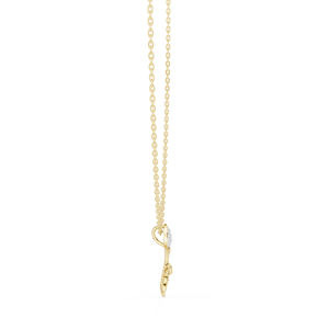 Colgante de Diamante Cultivado en Laboratorio con Corte Redondo, Oro Sólido de 14K/18K, Colgante con Pavé de Rosas, Regalo de Aniversario, Joyería Fina, Venta al Por Mayor ODM - Product Image 4