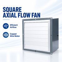 Ventilateur d'extraction axial industriel carré avec volet automatique pour serre et bâtiment avicole