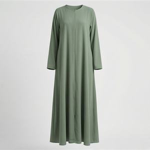 2025 OEM Kimono Abaya pour femmes musulmanes, en tissu polyester épais, doux et très extensible, col en V, manches longues, pour fêtes, Ramadan, mariages - Product Image 1