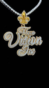 Pendentif en diamant personnalisé S925 Lettre en argent Logo Nom Moissanite glacée plaqué or 18 ct pour rappeur Hip Hop Bijoux à breloques - Product Image 3