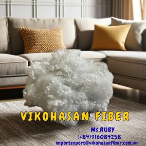 เส้นใยโพลีเอสเตอร์รีไซเคิล 7D HCS Vikohasan ยี่ห้อ Manufacturer ได้รับการรับรองมาตรฐาน GRS แบบเส้นใยกลวงเชื่อมต่อ ป้องกันไฟฟ้าสถิตย์ และสารหน่วงไฟ - Product Image 5