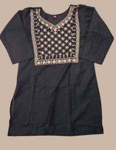 เสื้อคุर्ติทรงตรงแบบเรียบง่ายสำหรับผู้หญิง แห้งเร็ว ใส่ได้ทุกฤดู - Product Image 4