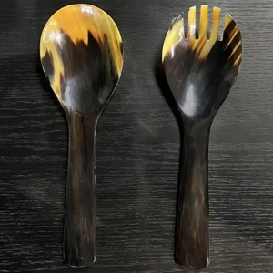Cuillères à dessert classiques et élégantes de 15 ml, plaquées or, avec miroir, manche court de 6 mm, design corne naturelle, écologiques, pour desserts - Product Image 6