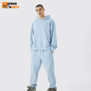 Conjunto Deportivo Informal Ligero de Dos Piezas para Hombre, Transpirable, 100% Algodón, Color Sólido, Sudadera con Capucha y Pantalones Deportivos para Gimnasio, a la Moda - Product Image 5