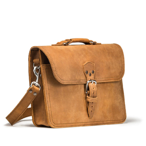 Classic Vintage Fashion Casual Single Shoulder <b>Crossbody</b> <b>Bag</b> Genuine Leather Business Men's <b>Messenger</b> <b>Bag</b> Button Chains Logo - Product Image 4